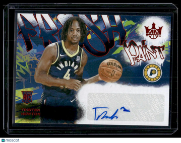 2024-25 Panini Court Kings Tristen Newton #FP-NEW Fresh Paint Amber SN,AU