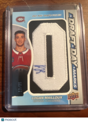 2025-26 SP Game Used LOGAN MAILLOUX Patch Short Print