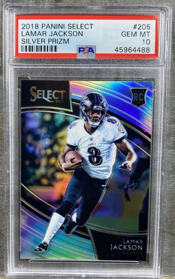 Lamar Jackson 2018 select field level prizm silver 