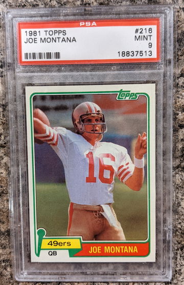 1981 Topps Joe Montana Rookie PSA 9 Centered