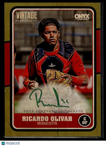 2025 Onyx Vintage Ricardo Olivar #VARIOL Gold Bordered Autograph SN AU