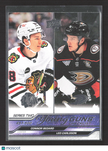 2024 Upper Deck Series 2 Young Guns Leo Carlsson Connor Bedard #500 Checklist