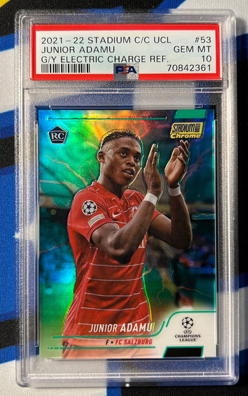 Junior Adamu 2021-22 Stadium Club Chrome Green Yellow Electric #/125 PSA 10 RC POP 1