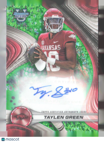 2024 Bowman University Best Taylen Green #BOA-TG Best of 2024 Autographs Green Mini Diamond Refractor /99 SN AU