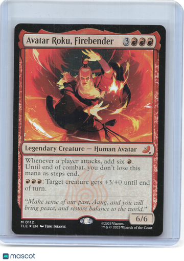 Avatar: The Last Airbender: Eternal-Legal Avatar Roku, Firebender Foil Mythic #0112