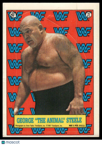 1987 Topps WWF George "The Animal" Steele #21 Stickers