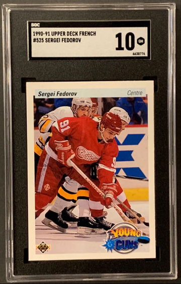 1990-91 Upper Deck Red Wings Sergei Fedorov RC #525 - UD French SGC 10 GEM MINT