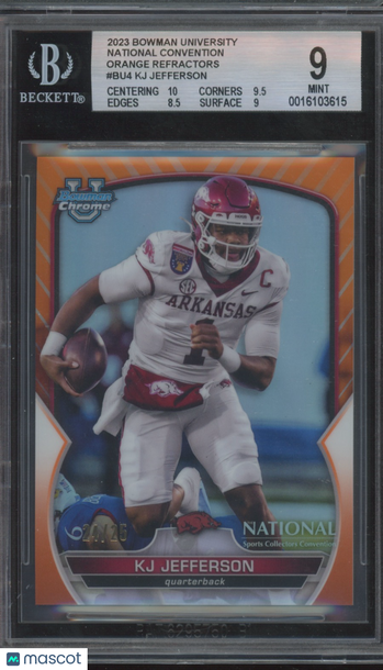 2023 Bowman Chrome University National Convention KJ Jefferson #BU4 Orange BGS 9