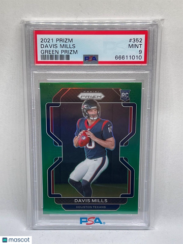 2021 Panini Prizm Davis Mills #352 Green PSA 9