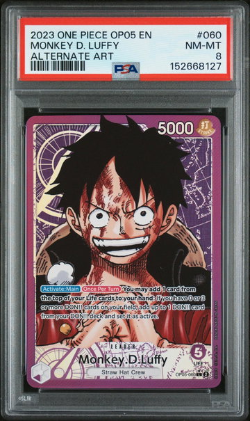 2023 One Piece Awakening of the New Era Alternate Art Monkey D. Luffy #OP05060 PSA 8