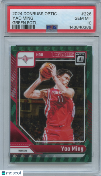 2024-25 Panini Donruss Optic Yao Ming #226 1st Off the Line Fotl Green Prizm Parallel/Variety Base Set PSA 10