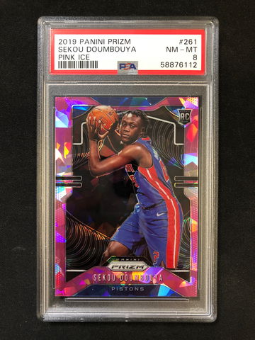 2019 Panini Prizm - Sekou Doumbouya - Rookie Pink Ice PSA 8