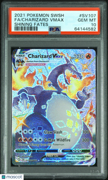 2021 Pokemon Sword & Shield Shining Fates Charizard VMAX Fa Shining Fates PSA 10 #SV107