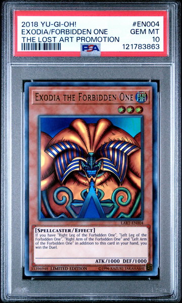 2018 Yu-Gi-Oh Lost Art Promotion Exodia the Forbidden One #LART-EN004 /33396948 PSA 10