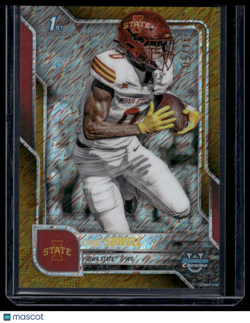 2025 Topps Bowman Chrome University Chase Sowell #123 Gold Shimmer /50