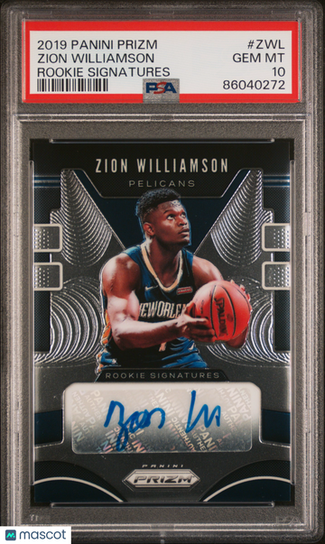 PSA 10 2019 Panini Prizm Rookie Signatures Zion Williamson RC Auto