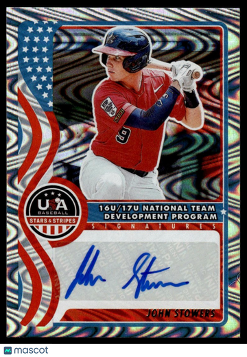 2025 Panini Stars and Stripes USA Baseball John Stowers #NTS-JS 16U/17U National Team Signatures Swirl SN AU