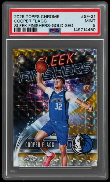 2025 Topps Chrome Cooper Flagg Sleek Finishers Gold Geometric PSA 9 RC