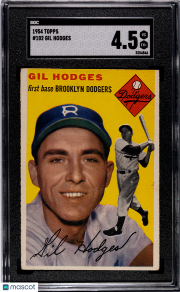 1954 Topps Gil Hodges #102 SGC 4.5