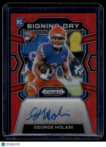 2024 Panini Prizm Draft Picks George Holani #SD-GHI Signing Day Red SN,AU