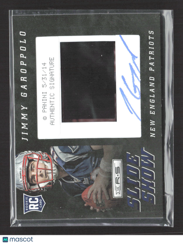 2014 Panini Rookies and Stars Slide Show Jimmy Garoppolo #23 /105 RC Authentic Signature