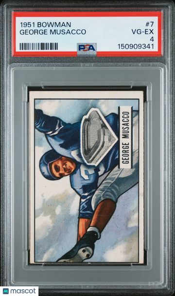 1951 Bowman George Musacco #7 Short Print HOF Nicely Centered Mint Parallel/Variety Base Set Low Pop PSA 4