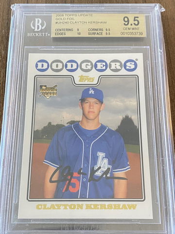 2008 Topps Update Clayton Kershaw Gold Foil BGS 9.5