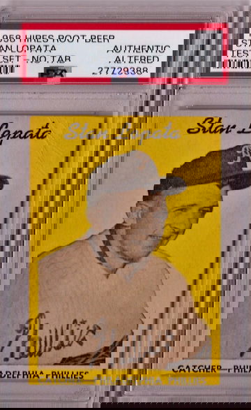 1958 Hires Root Beer Test Set Stan Lopata No Tab PSA Authentic P1269