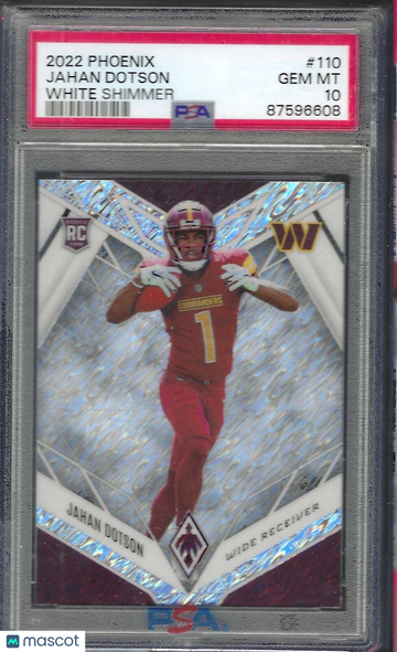 2022 Panini Phoenix Jahan Dotson #110 White Shimmer PSA 10