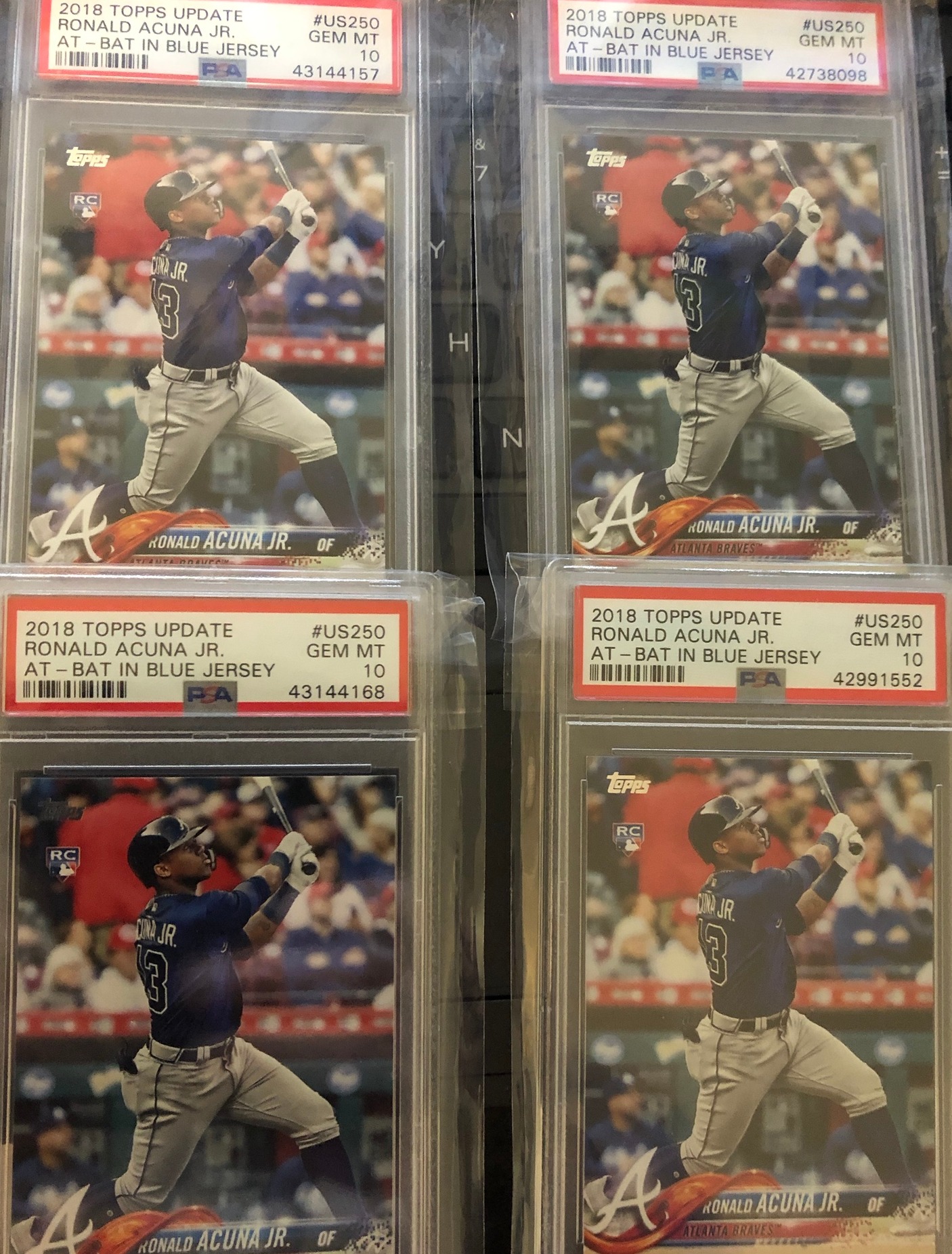 (4) Ronald Acuna 2018 Topps Update PSA 10'S