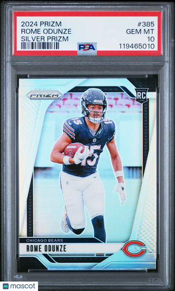 2024 Panini Prizm Rome Odunze Silver #385 PSA 10
