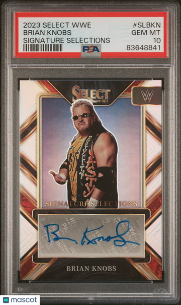 2023 Panini Select WWE Signature Selections Brian Knobs #SLBKN Silver PSA 10