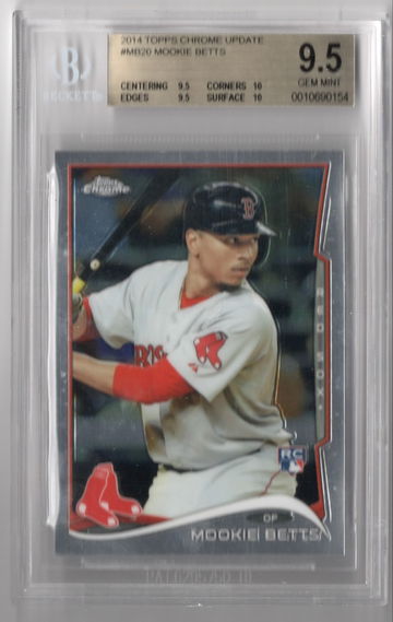 2014 Topps Chrome Update Mookie Betts BGS 9.5 GEM MINT High subs (2 x 10, 2 x 9.5)