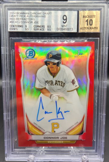 Connor Joe 2014 Bowman Chrome Red Refractor Auto #/5 BGS 9