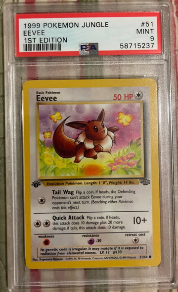 1999 Pokémon Jungle 1st Edition Eevee #51 PSA 9
