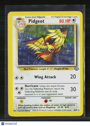 1999 Jungle Pidgeot Holo Rare #8/64