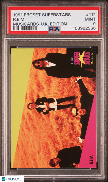 1991 Proset Superstars Musicards-U.K. Edition R. E. M. #112 PSA 9