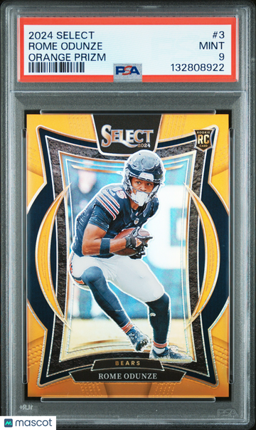 2024 Panini Select Rome Odunze #3 Orange Prizm /49 Rookie PSA 9