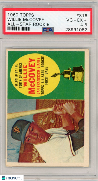 1960 Topps Willie Mccovey #316 All Star Rookie PSA 4.5