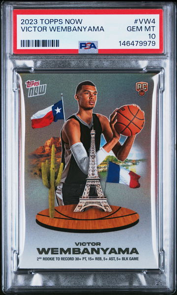 2023 TOPPS NOW VICTOR WEMBANYAMA #VW4 RC ROOKIE PSA 10