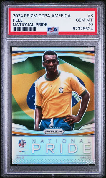 2024 PANINI PRIZM COPA AMERICA PELE NATIONAL PRIDE #8 SSP CASE HIT PSA 10