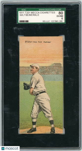1911 T201 Mecca Cigarettes Merkle Wiltse SGC 6