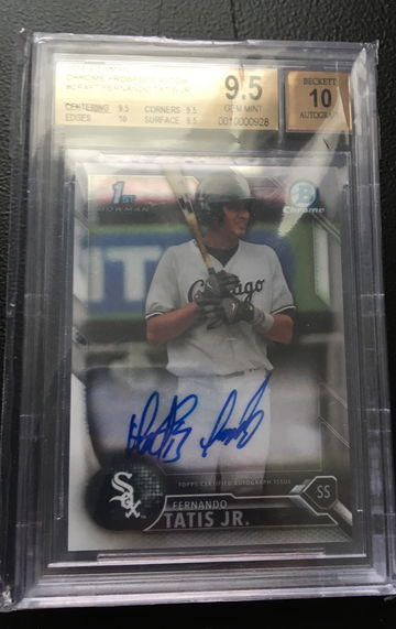 Fernando Tatis Jr. bowman chrome bgs 9.5 true gem +
