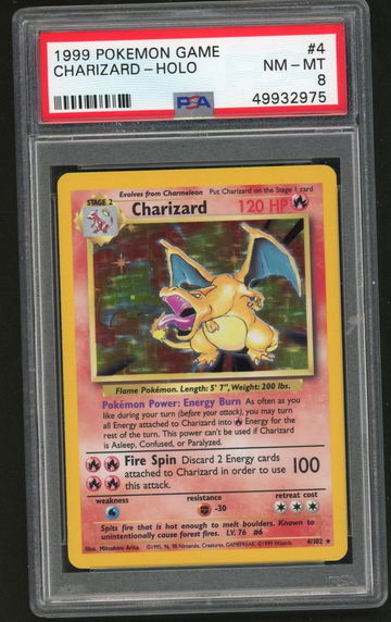 1999 Pokemon Base Set Holo Charizard #4 PSA 8