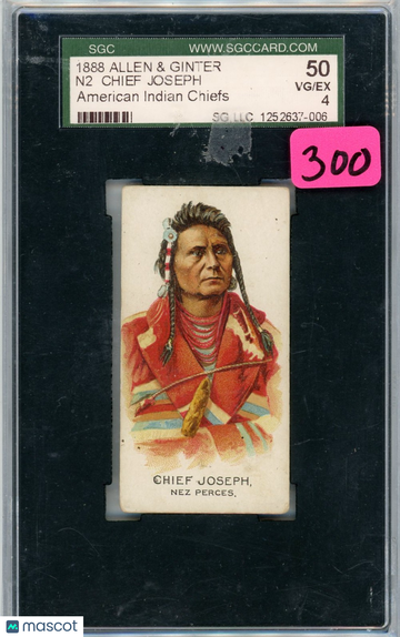 1888 Allen & Ginter N2 American Indian Chiefs Chief Joseph SGC 4