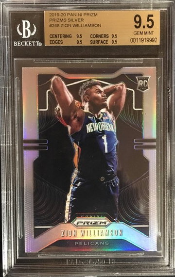 2019-20 Prizm - ZION WILLIAMSON - Silver Rookie BGS 9.5 (Quad 9.5)