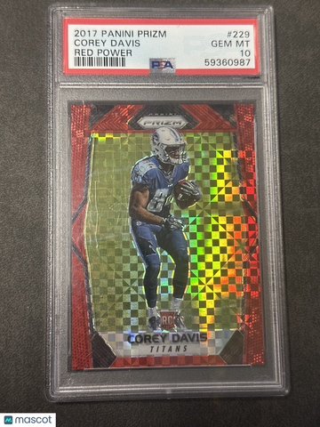 2017 Panini Prizm Corey Davis #229 Red Power PSA 10