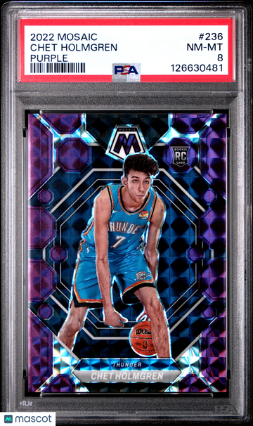 2022 Panini Mosaic Chet Holmgren #236 Purple PSA 8