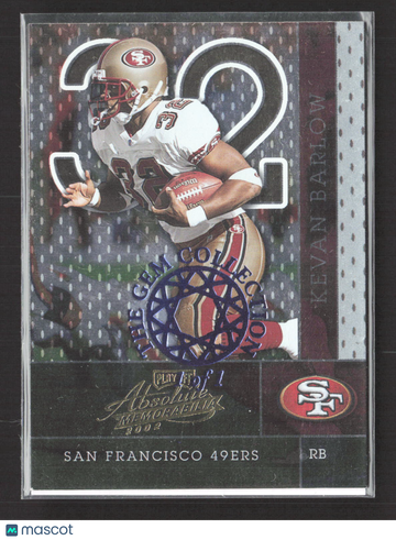 2002 Playoff Absolute Memorabilia The Gem Collection Kevan Barlow #32 1 of 1