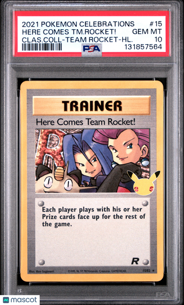2021 Pokemon Celebrations Classic Collection Here Comes TM. Rocket! Clas.Coll-Team Rocket-HL. PSA 10 #15